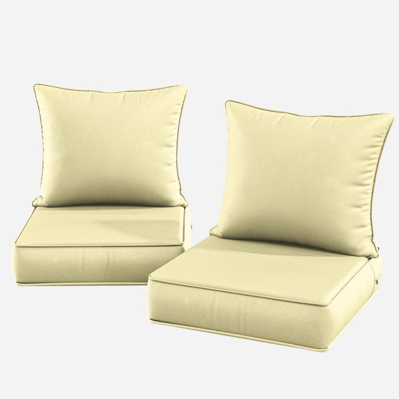Outdoor Seat / Back Cushion, 19" W x 19" D, Light Gray