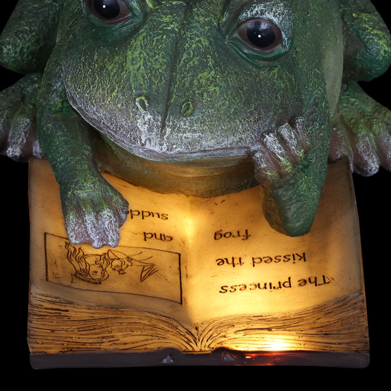 Statue de lecture de grenouille 
