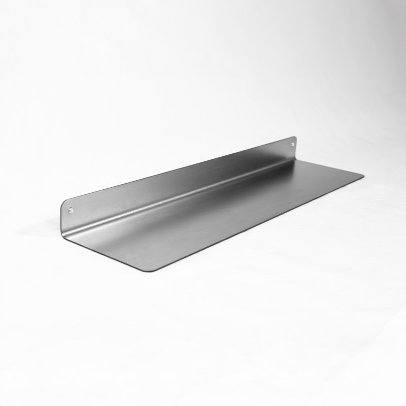 Tablette flottante en métal, H 2 po x L 48 po x P 8 po, Stainless Steel