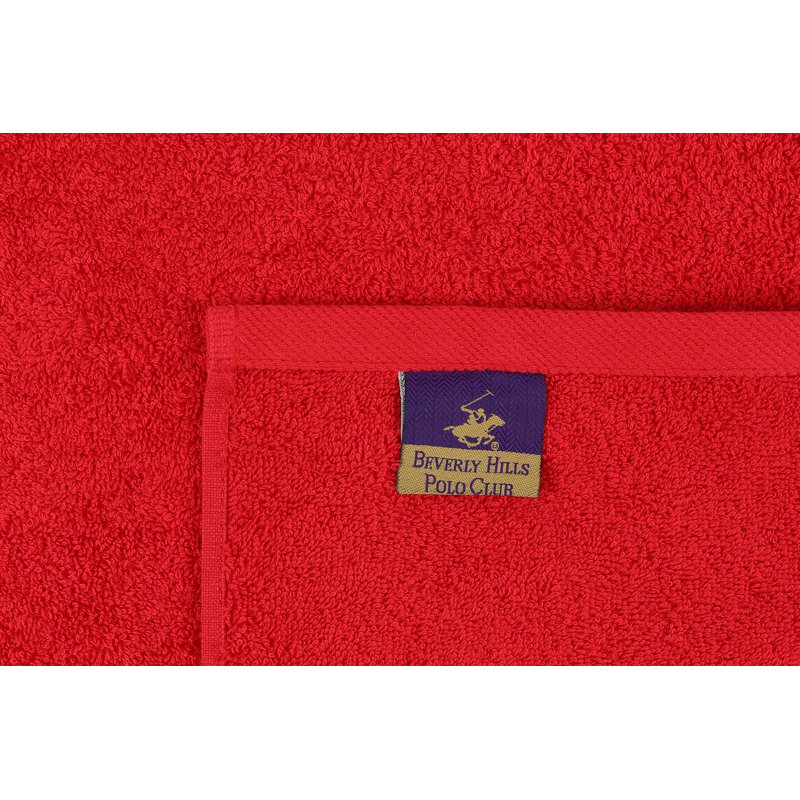 Ensemble de serviettes 3 pièces 100% coton, Blanc / rouge / noir