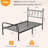 Melati Metal Bed Frame with Headboard Platform Bed No Box Spring Needed-710046064-677697809
