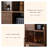 Modern Nut-Brown Solid Wood China Cabinet