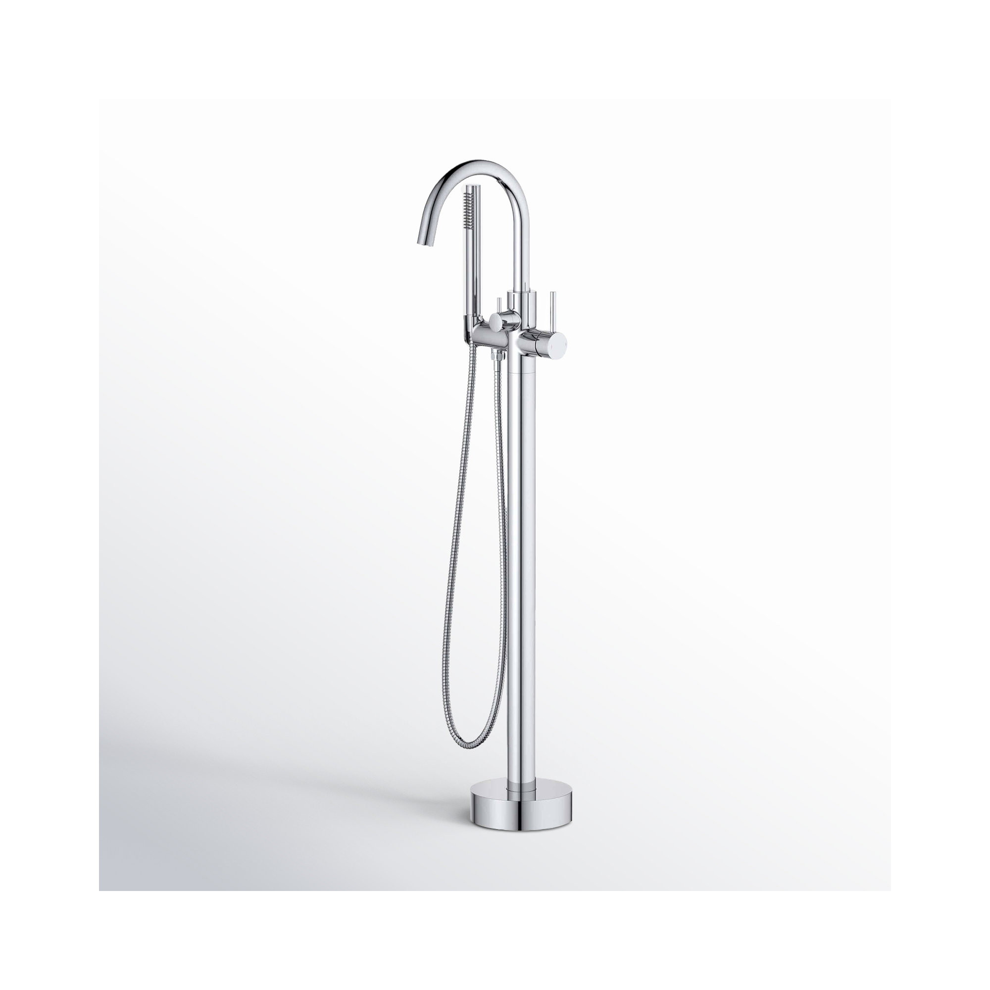 Circular Single Handle Tub Faucet, Chrome