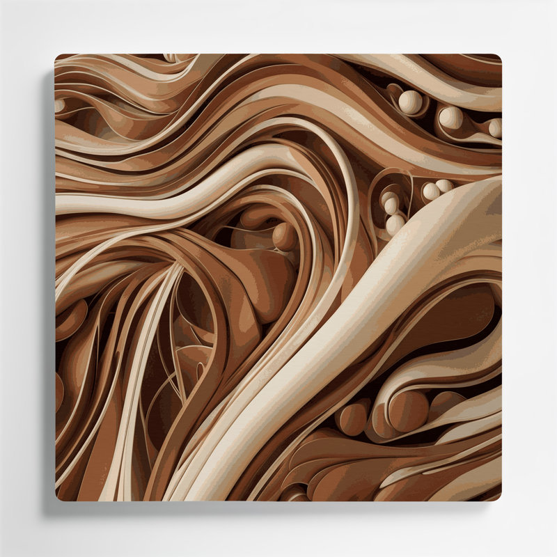«Biomorphic Abstraction 50», art mural en métal brun, H 8 po x l 8 po