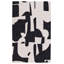 Tapis noir / crème abstrait fait à la main (8 pi x 10 pi)-1032179233