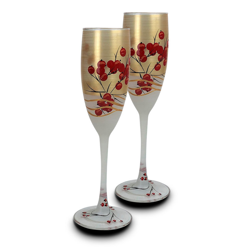 Berries 'n Branches 8.5 oz Glass Flute