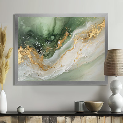 Ephemeral Emerald Pathways To The Gemstone II - Marble Canvas Print