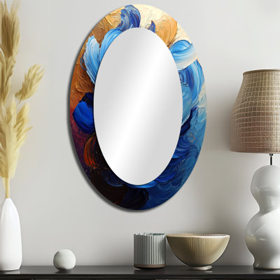 Miroir décoratif ovale abstrait moderne en métal Golden Harmony II