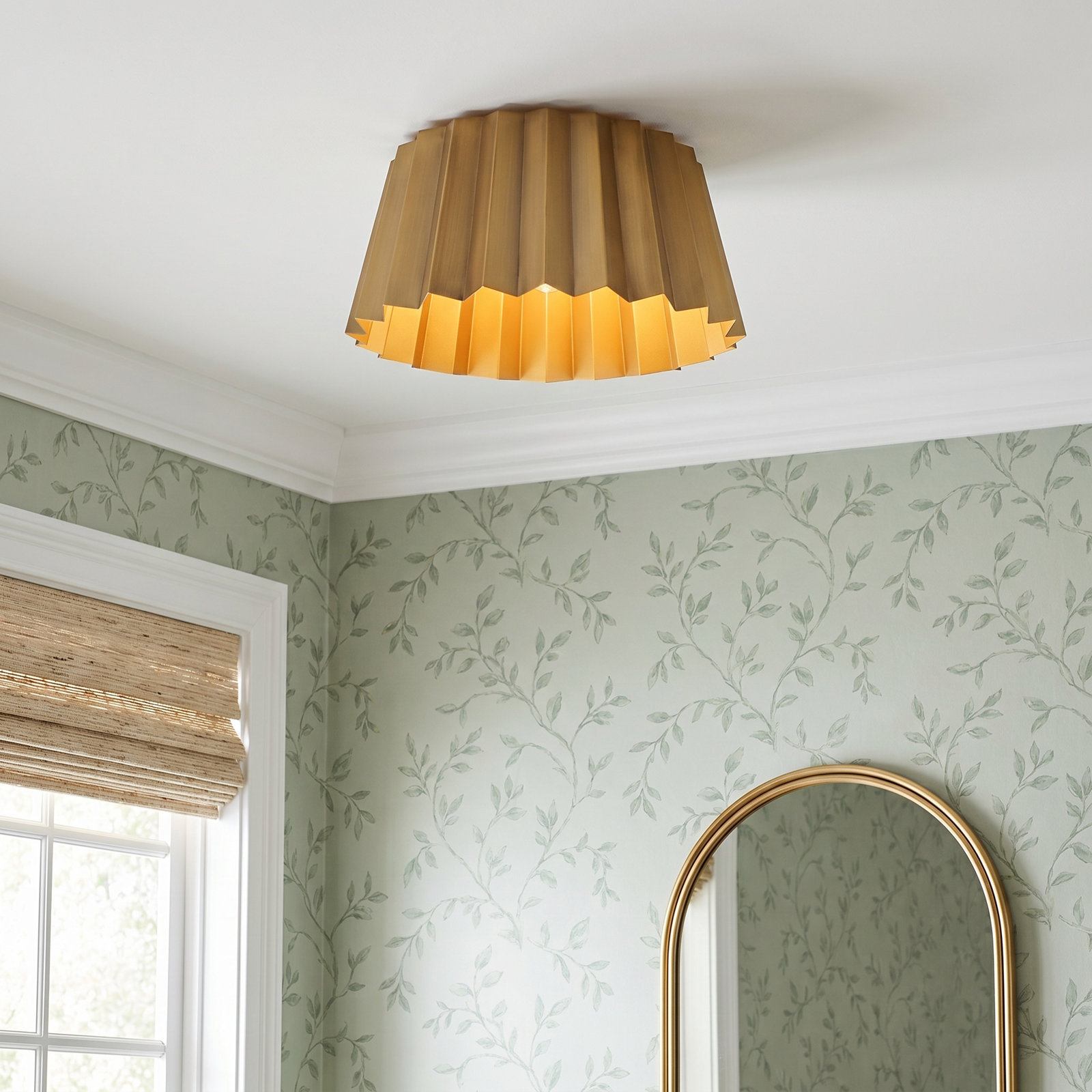 Tindra 2 Light Metal Flush Mount, Aged Gold