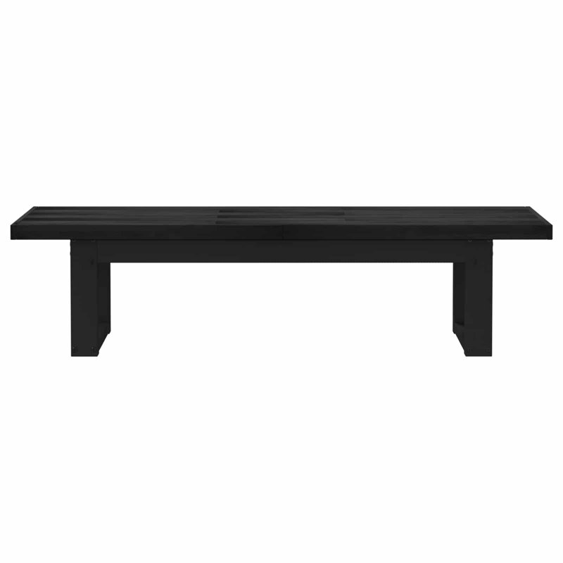 Solid Wood Bench, 45 cm H x 180 cm L x 41 cm D, Black