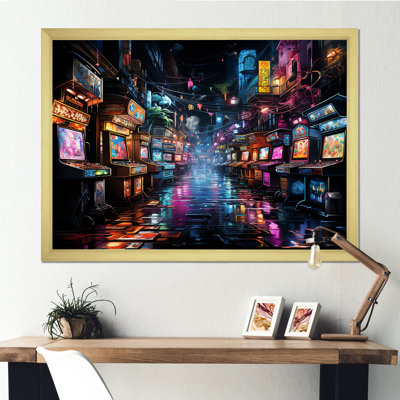Neon Arcade - jeu vidéo grand art mural