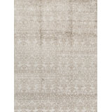 Rayon Floral Area Rug in Camel/Gray