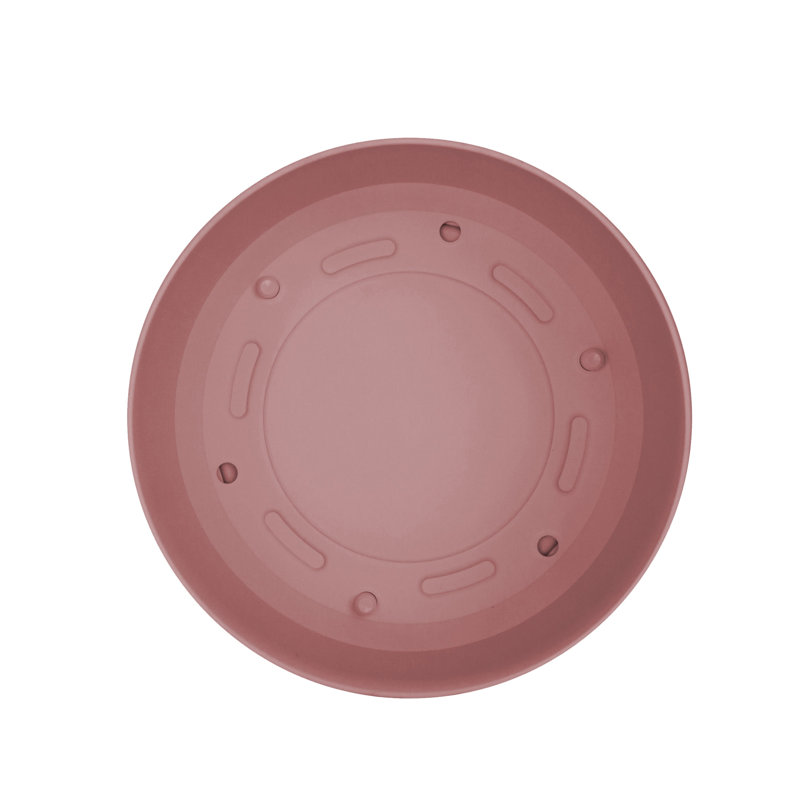Modern Plastic Indoor/Outdoor Round Planter with Saucer, 5.125" H x 7" W x 7" D, Purple