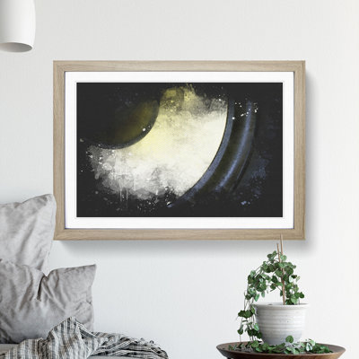 Yellow Speaker Paint Splash - Picture Frame Graphic Art