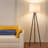 60.6 in. Modern Nordic Tripod Floor Lamp with Walnut Wood Base and Linen Lampshade for Living Room and Bedroom-106429847