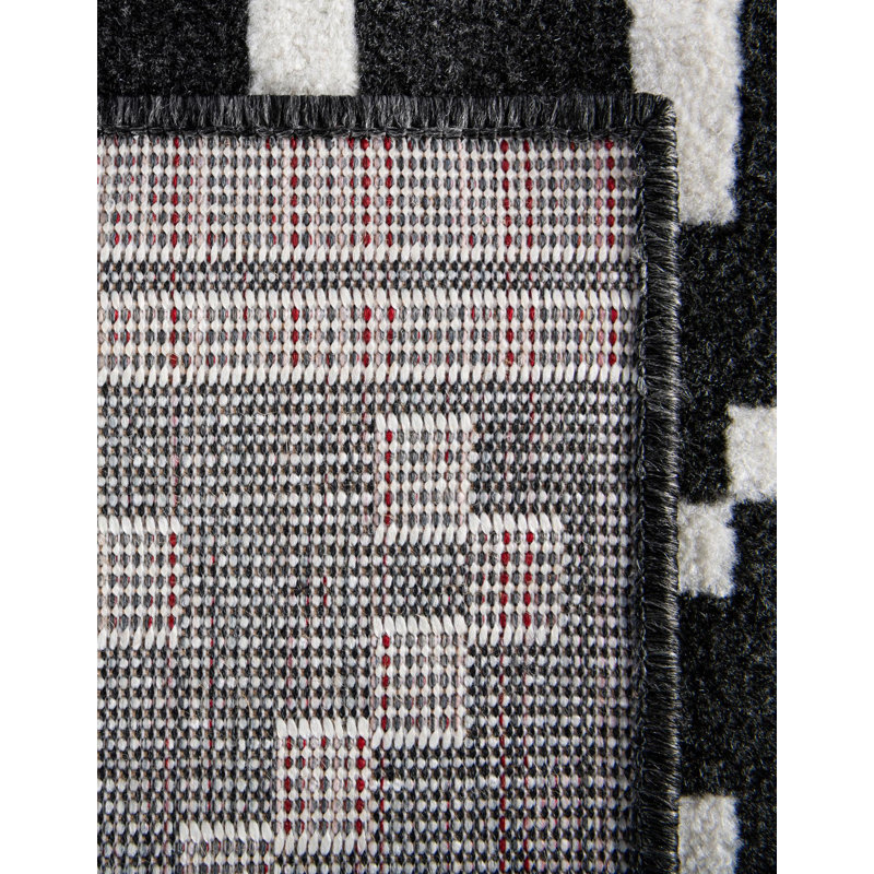 Tapis Ivy Bronx Begna Nathanyl noir, Rectangle 9 pi x 12 pi