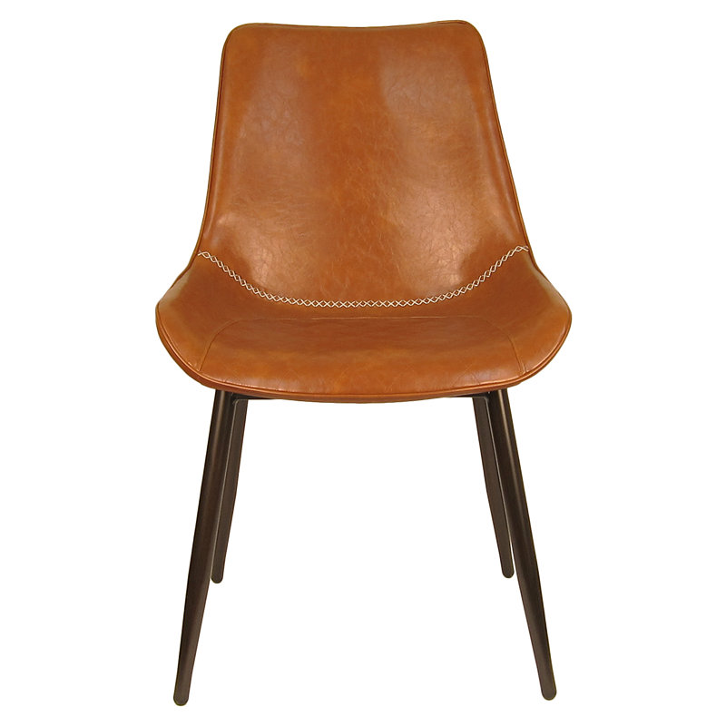Chaise d'appoint rembourrée en métal brun