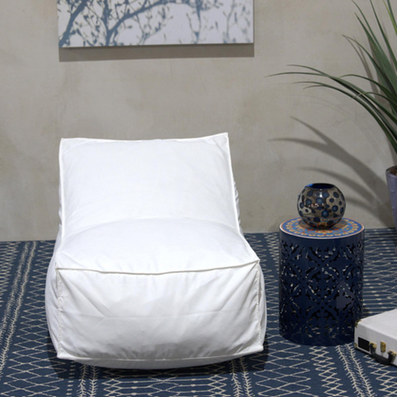 Ettie Fauteuil à billes en tissu résistant à l'eau, Tissu imperméable blanc délavé