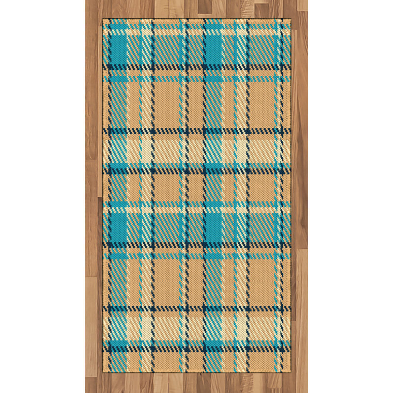 Checkered High Density Long Fiber Poly Threads Decorative Area Rug Carpet, Rectangle 2'7" x 5'
