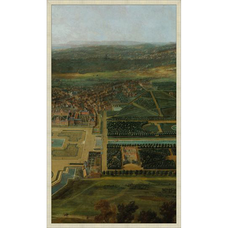 Vue panoramique du château 2 - Peinture sur papier encadrée