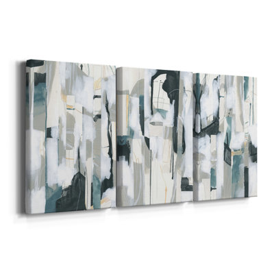 Sea Cavern Strata I - Toile tendue avec châssis sur mesure - 3 pièces