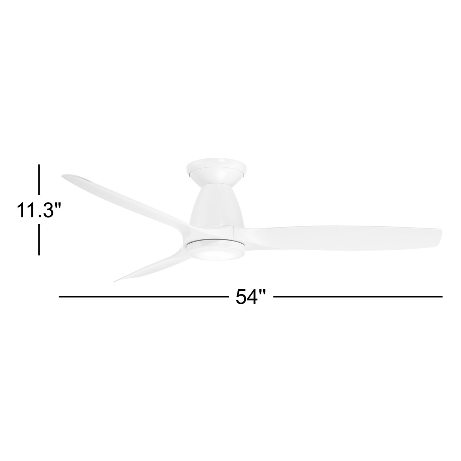 Skylark 54" Smart Ceiling Fan with LED Light Kit, Matte White, Matte White