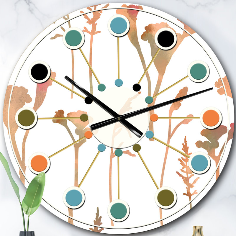 Horloge murale rétro Mid-Century, Surdimensionné
