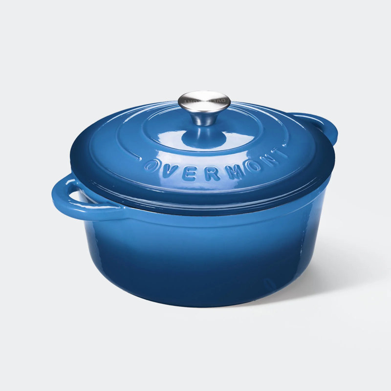 7 Qt Enameled Cast Iron Dutch Oven With Lid & Accessories – Blue Cookware For Baking, Roasting & Stews, 7 quarts, Blue