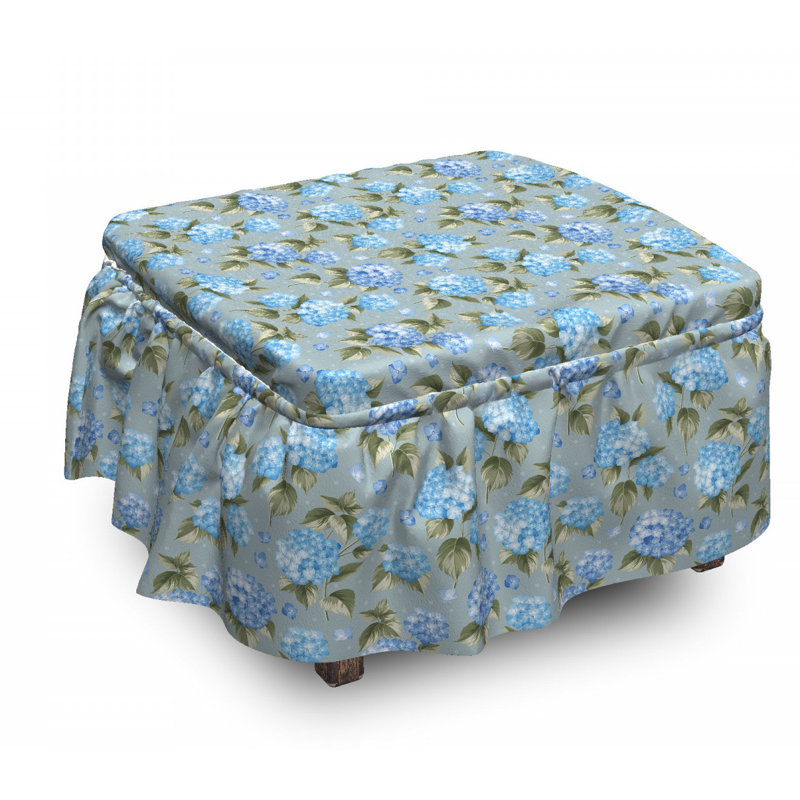 Housse pour repose-pieds botanique points