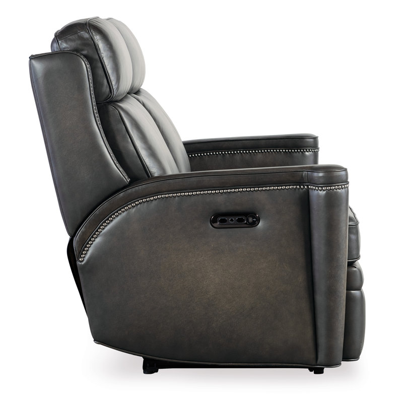 MS Leather Loveseat, Gray