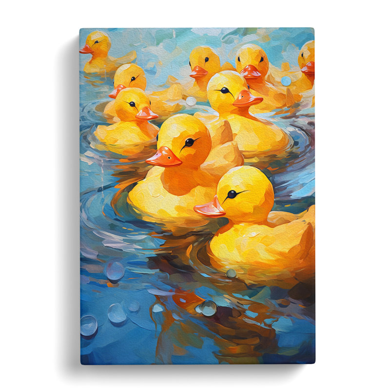 Rubber Ducks Gestural - Wrapped Canvas, 76cm H x 50cm W x 3cm D