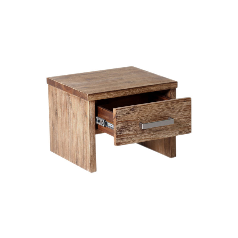 Bequia 35cm W Solid Wood Bedside Table, Light brown
