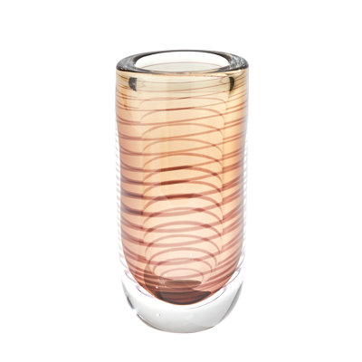 Spiraled Handmade Glass Table Vase