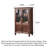 Functional Walnut Storage Cabinet with Glass Doors