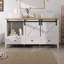 Meuble-lavabo 60 po avec lavabo double, 2 portes de grange coulissantes et 5 tiroirs