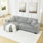 Canapé-lit en L en velours côtelé gris, rembourré avec style, assise et dossier confortables, structure en bois franc robuste, méridienne convertible, repose-pieds en forme d'arc pour canapé modulaire gris doux au toucher, modulaire, haut-764221274