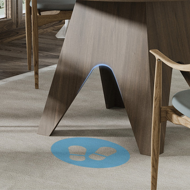 Round Dining Table for 4-6 People,Modern Kitchen Table with Inverted V Wooden Base, Stylish Design 47'' Dining Table for Kitchen, Dining Room, Living Room