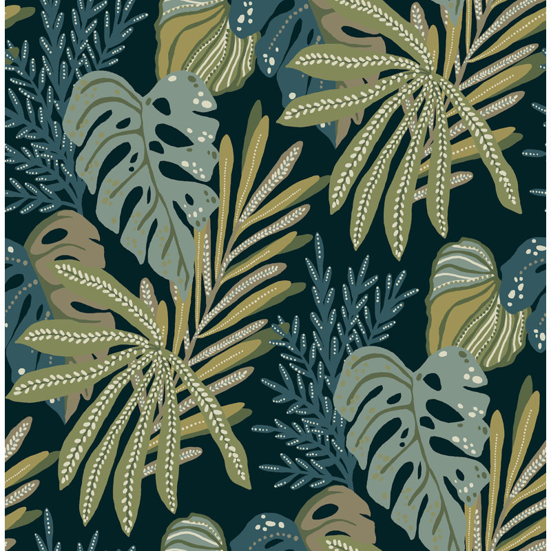 Papier peint vert Alocasia, Vert