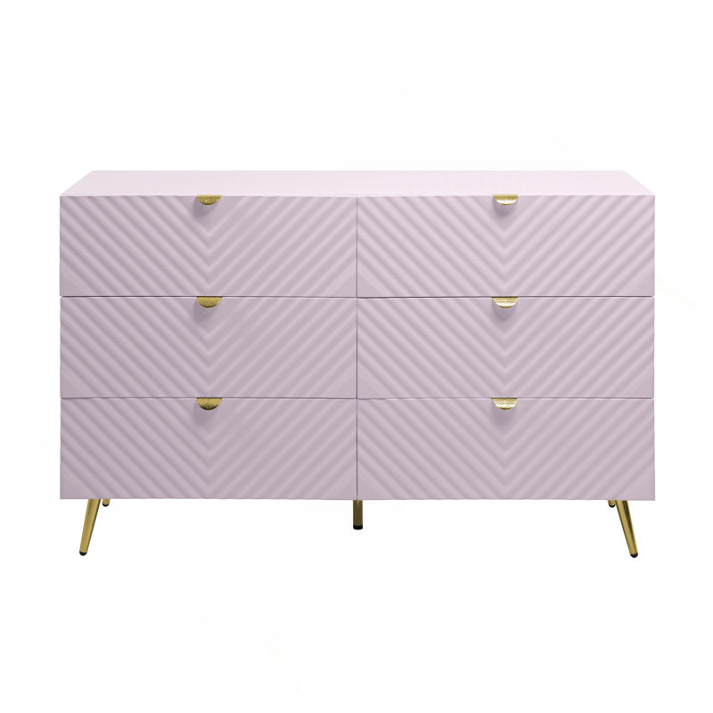 Commode rose à finition ultrabrillante