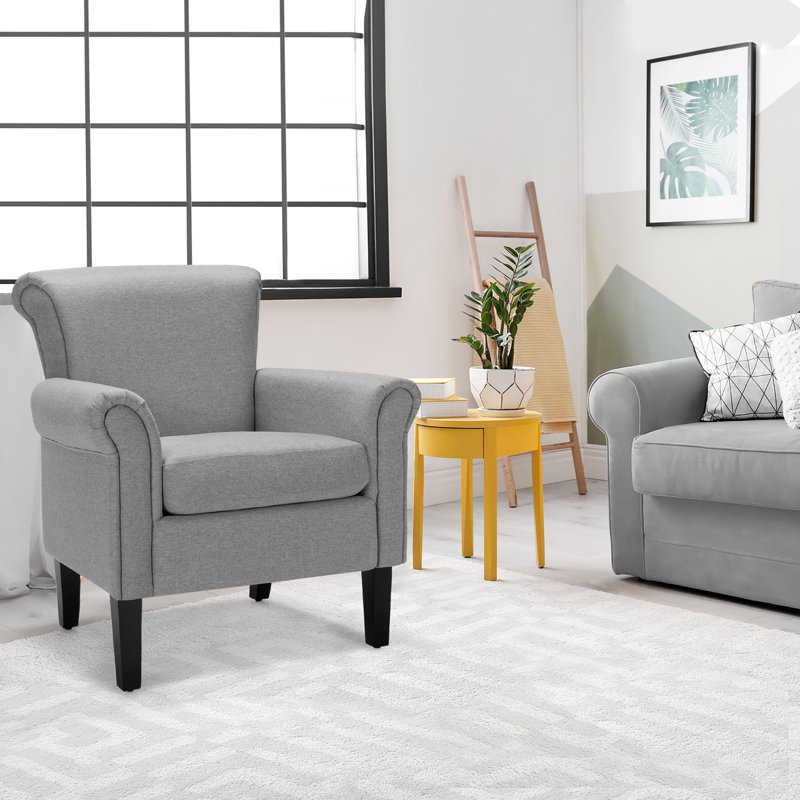 Chaise avec accoudoirs King Louis, Velours gris clair