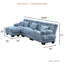 Canapé modulaire luxueux surdimensionné en forme de L avec sièges profonds et repose-pieds convertible, bleu clair-514381437
