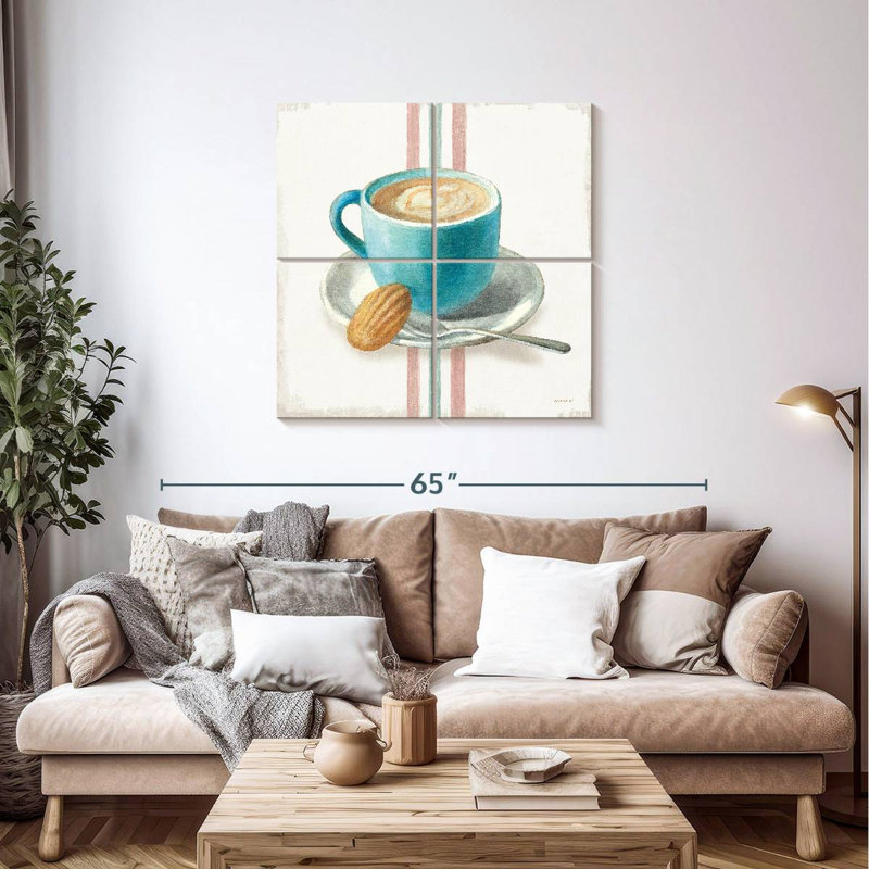 Yarlin «Wake Me Up Coffee I» avec rayures, H 38 po x l 38 po