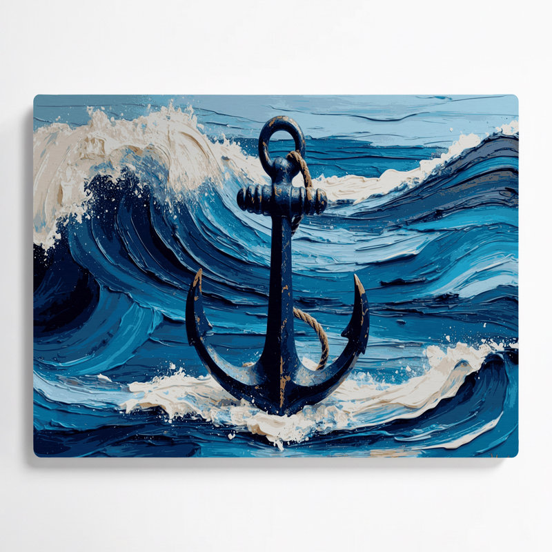 Art mural en métal bleu marine, H 11 po x l 14 po