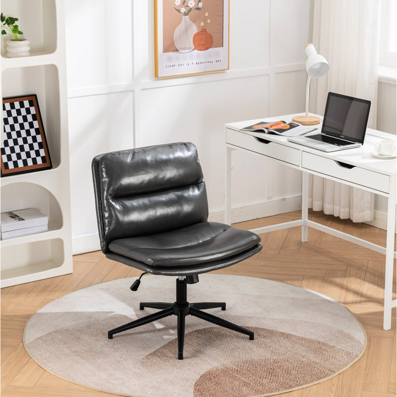 Chaise grise pour bureau à domicile - pivotante à 360°, hauteur réglable, assise pivotante avec large assise grise, idéale pour la maison ou le bureau