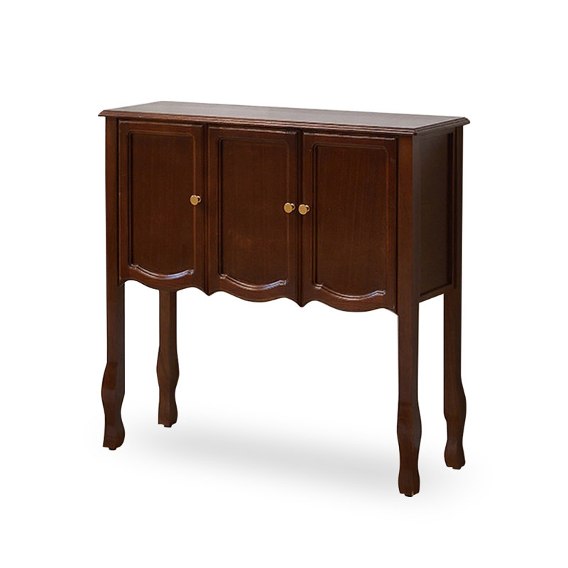 Console rectangulaire en bois massif noyer, H 35,43 po x l 36,61 po x P 12,6 po