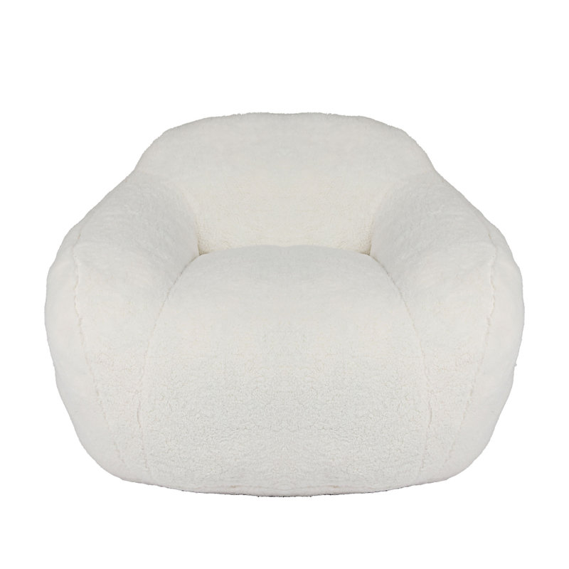 Bean Bag Chair, Off White Teddy