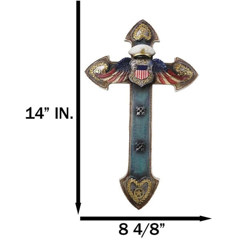 Croix murale ancre turquoise et rustique