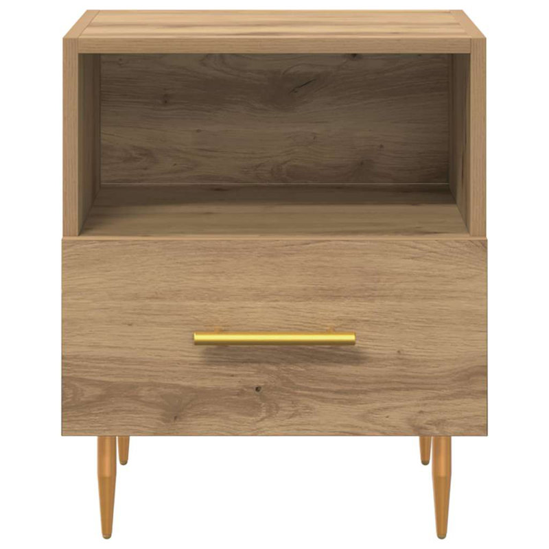 40cm W Manufactured Wood Bedside Table, Brown
