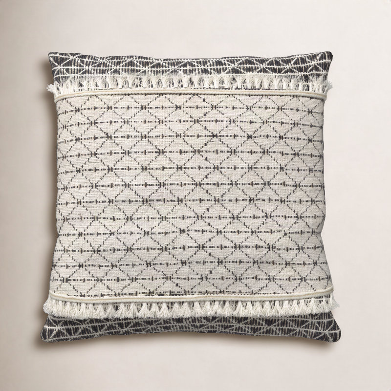 Santina Tassels Cotton Reversible Throw Pillow, 20" x 20", Pillow Cover Only - No Insert