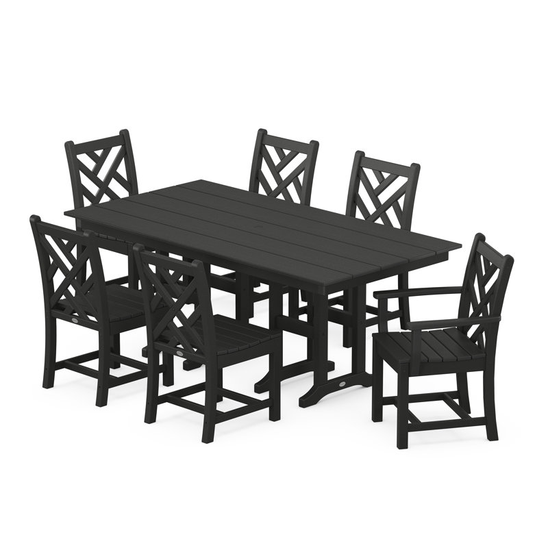 Ensemble repas 7 pièces Chippendale, Noir